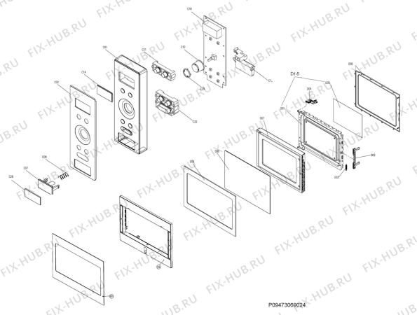 Взрыв-схема микроволновой печи Zanussi ZSG25249XA - Схема узла Section 2